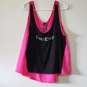 Bebe Sleepwear Black and Hot Pink Tank